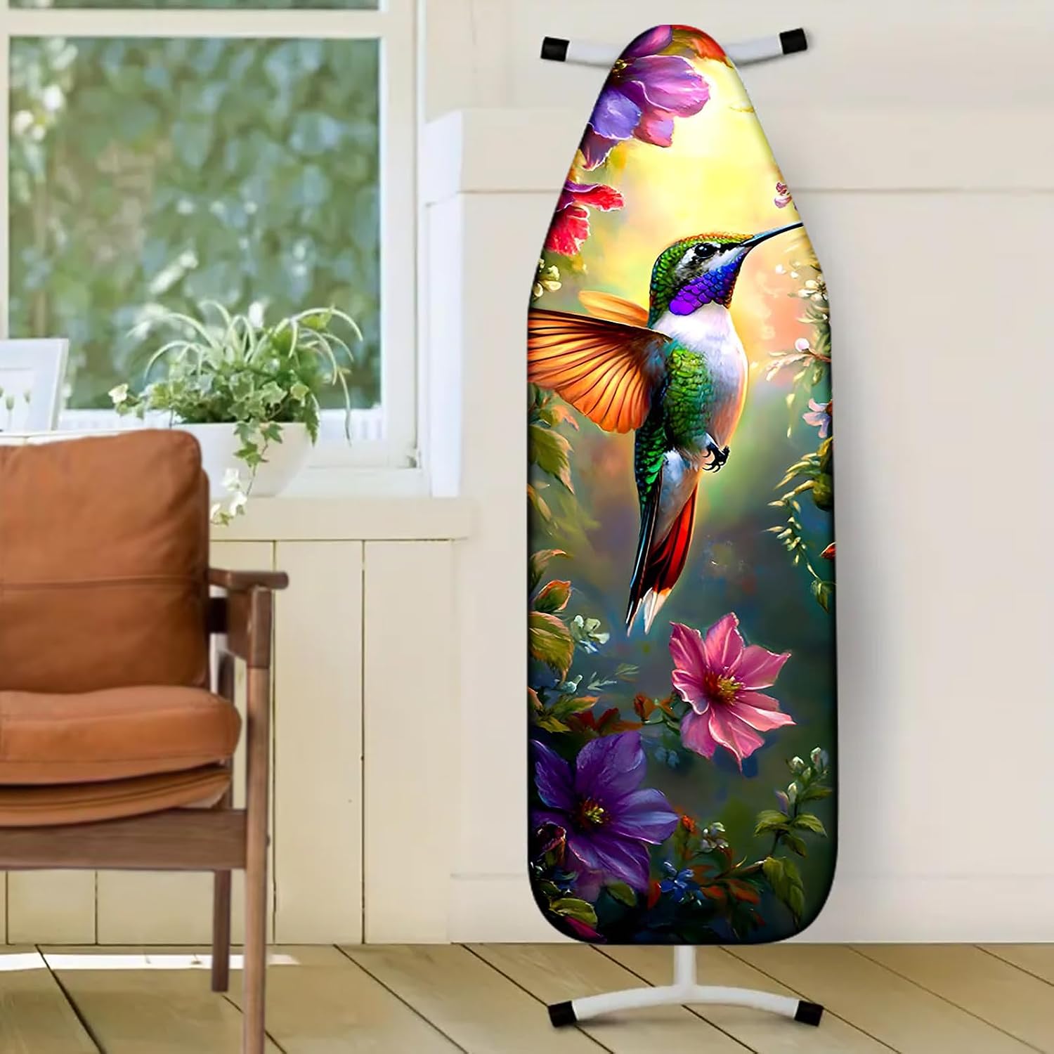 Nuxovilar Hummingbird Flowers Ironing Board Cover 15x54 Polyester