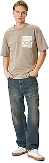 KOTON mens Embroidered Pocket Detail Tshirt