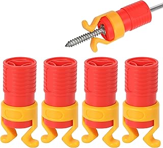 4 Pcs ABS Screw Gripper Holder Clamp Fixing Set for Drill, Fits Screwdrivers Bit Diameter of 6-8mm Holding Tool for Woodworking (Red)
