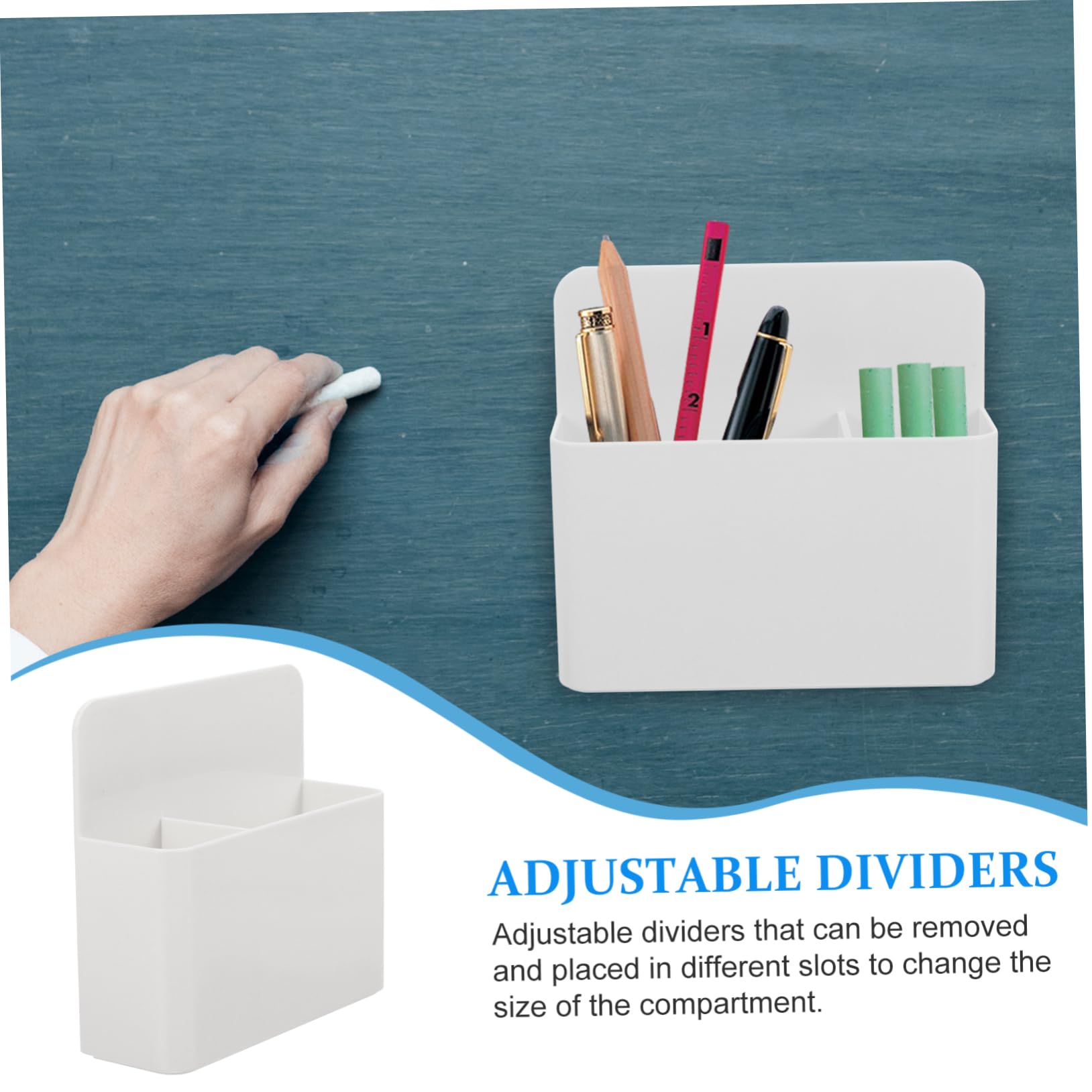 HOMSFOU 3 Pezzi Portapenne Magnetico per Scrivania Organizer Multifunzionale per Lavagna e Ufficio per e Cancelleria per Casa e Scuola Design Elegante e Resistente con Magneti Potenti