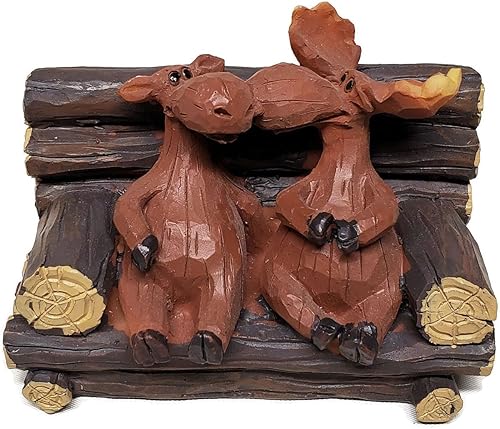 Figura de banco de troncos de pareja de alces