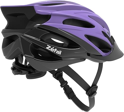 Zefal Flight 24 Lilac - Casco de bicicleta juvenil (mayores de 8 años, 24 rejillas de ventilación, visera, unisex)