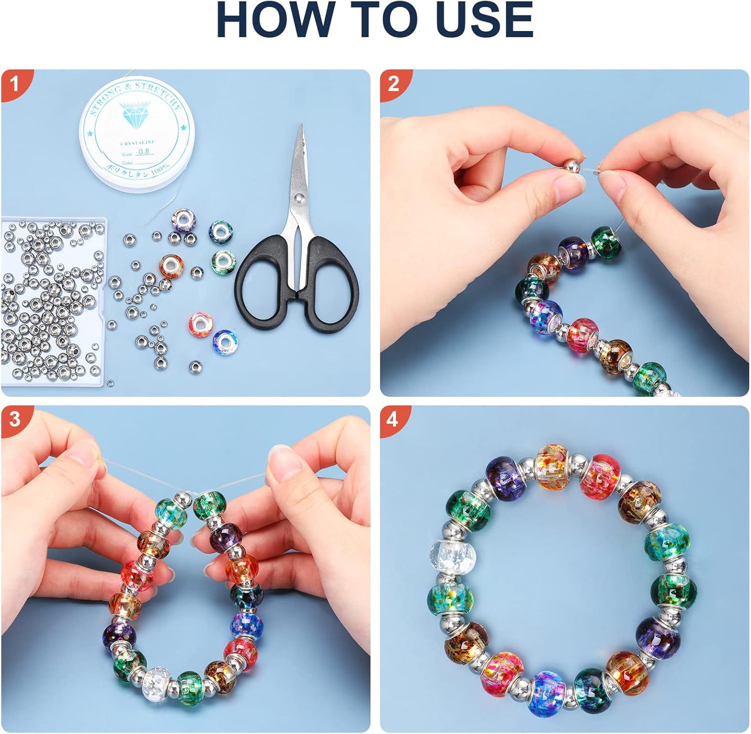 Hotop 150 PCS 2mm 2.5mm 3mm Stainless Steel Beads Silver Spacer Round Assorted Smooth Metal Seamless Metallic Plated Loose Beads for Necklaces Bracelets Jewelry Making DIY Gift, 3 Sizes - Image 5