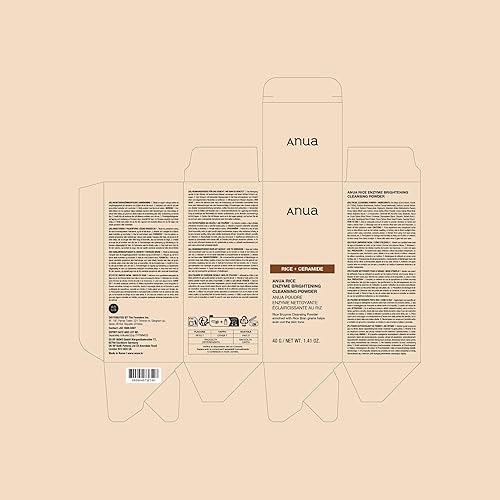 Miniatura 9 de ANUA Polvo limpiador iluminador con enzimas de arroz, máscara de arroz, ceramida, lavado facial suave para aclarar, piel radiante, limpiador facial