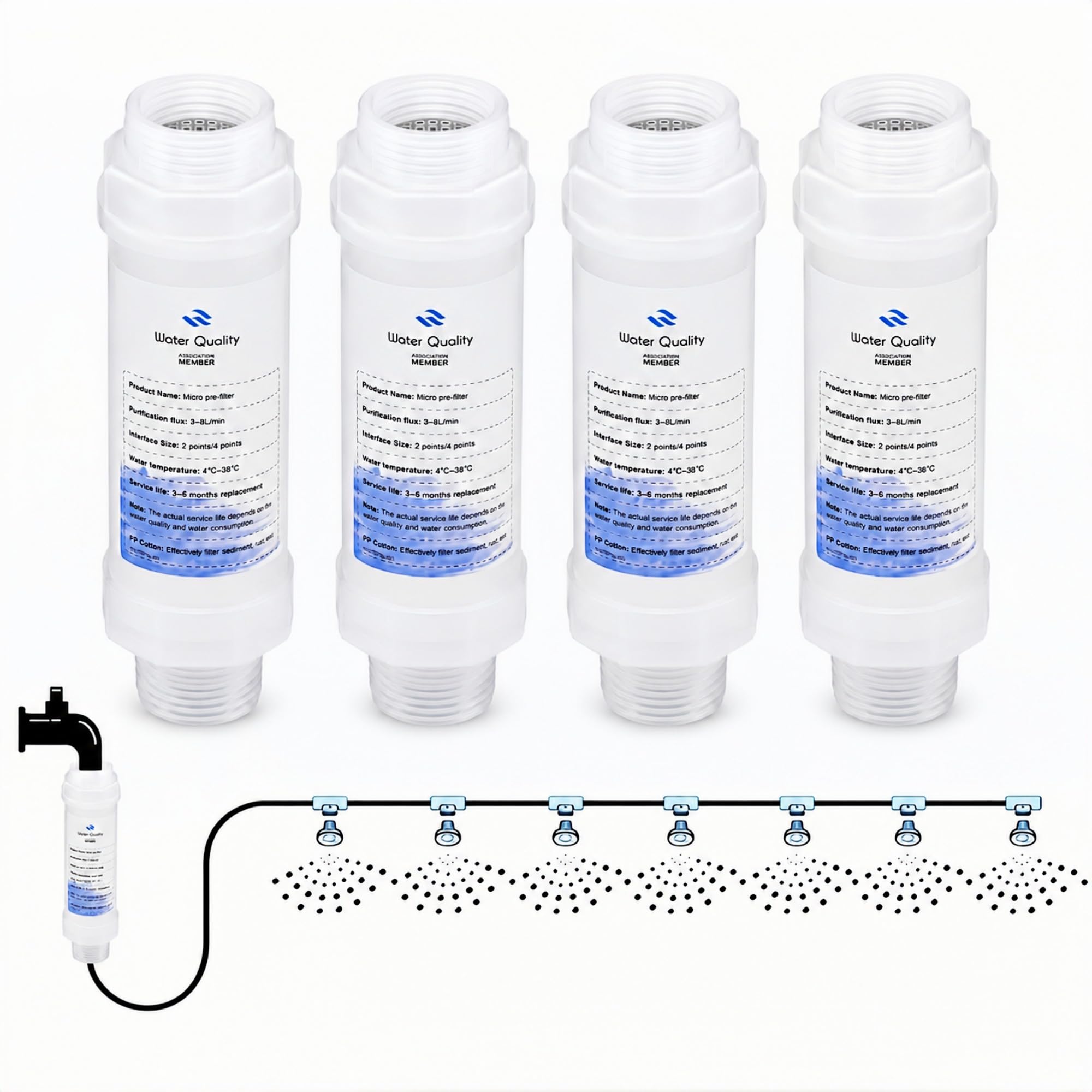Yosalink Calcium Inhibitor Filter, Patio Hose Mister Filter 4 Pack