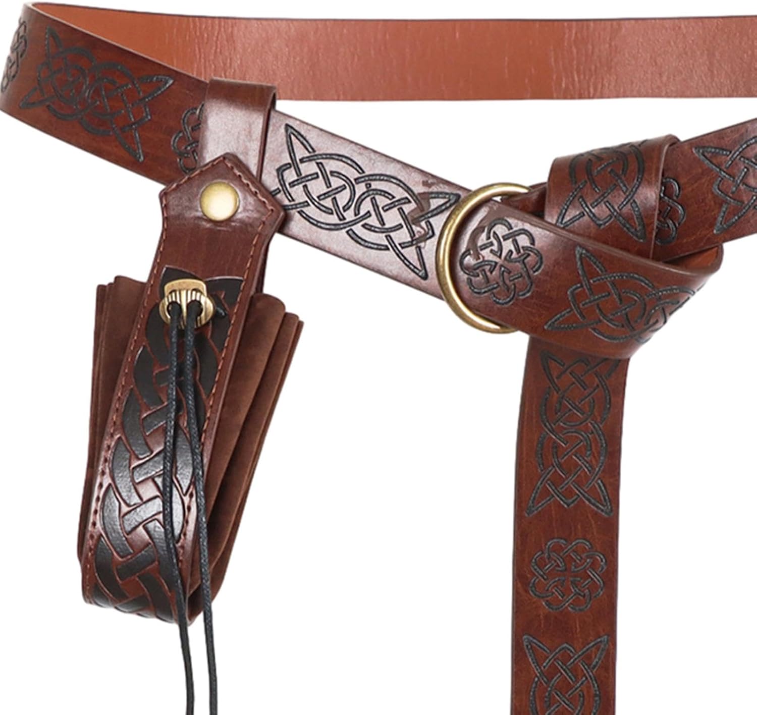 2x Classic Medieval Knight PU Leather Belt Cosplay Prop Kids Boys Dress Up Knight Waist Belt for Halloween Photo Props Festival