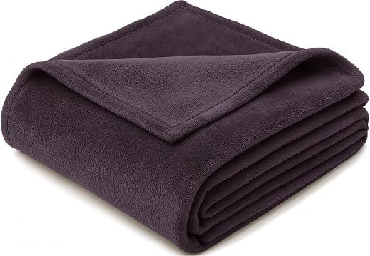 Cloth Fusion Flannel Fleece AC Blanket for Winter Single Bed,Soft Plush Blanket for Travel &amp; Sleeping (58x86 Inches, Violet)