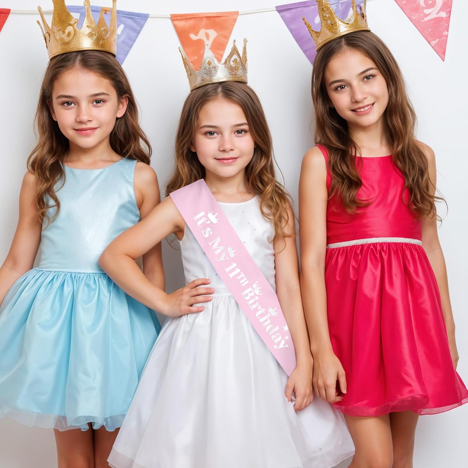 11th Birthday Sash for Girls 11 Year Old Gifts for Girl Daughter Sister Niece Granddaughter Friends Happy 11th Birthday Gift Party Decorations Supplies Favors Personalized Satin Sash Pink image 5