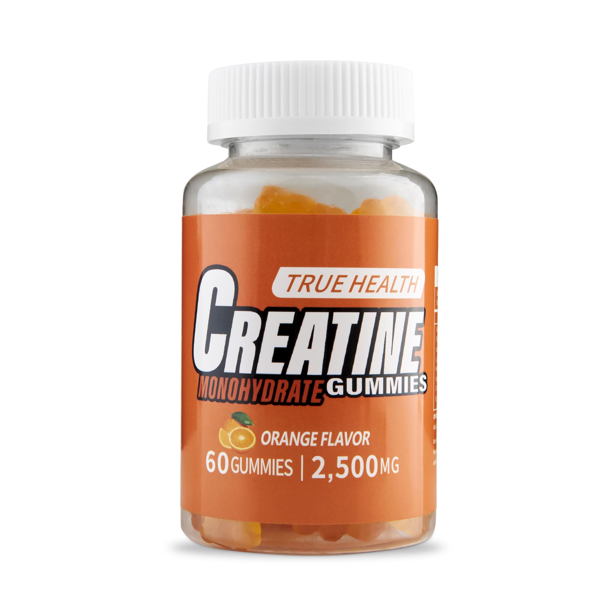 Creatine Gummies Orange Flavour – Vegan Creatine Monohydrate Gummies, Orange Flavoured for Post Workout Recovery, Boost Muscle Growth and Enhance Strength, 2,500 MG, 60 Units per Bottle