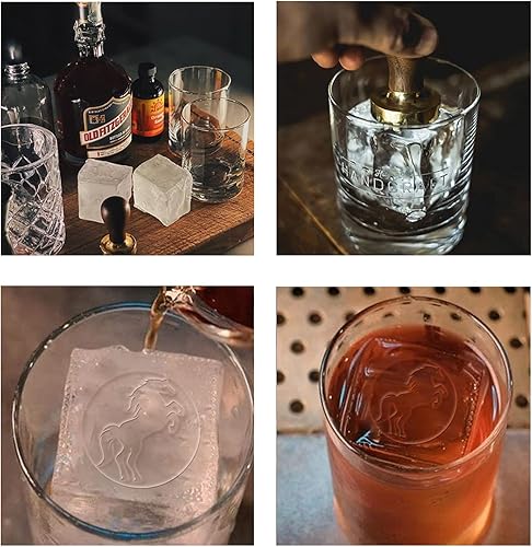 Miniatura 3 de CRASPIRE Sello de hielo con diseño de marca de hielo, sello de cera de caballo con asas de madera y bolsas de terciopelo, sello de sellado de cabeza