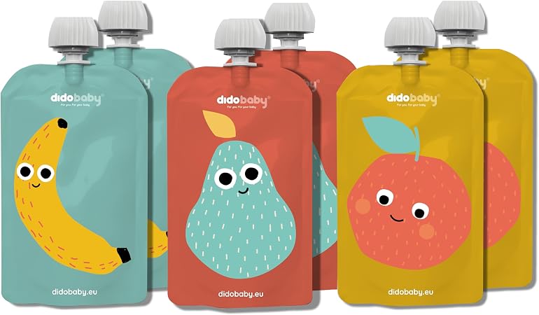 Didobaby Didobaby – Lot de 6 Gourdes Réutilisables et Rechargeables pour Compotes et Yaourts