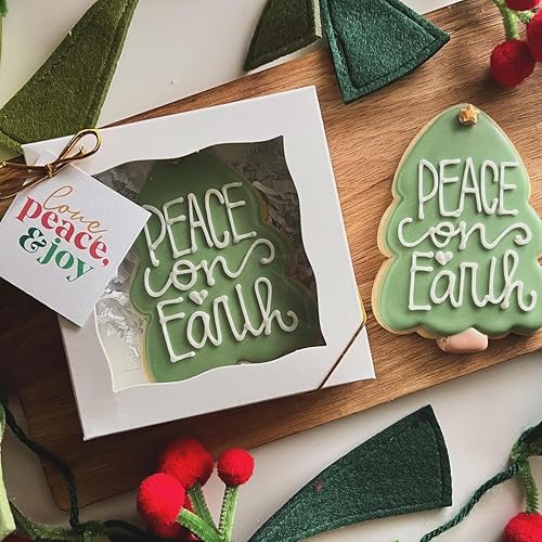 Miniatura 2 de 100 cajas de galletas con ventana 4 12 "x 4 12" x 1 15" pulgadas individuales pequeñas cajas de regalo, mini cajas de done, cajas de golosinas