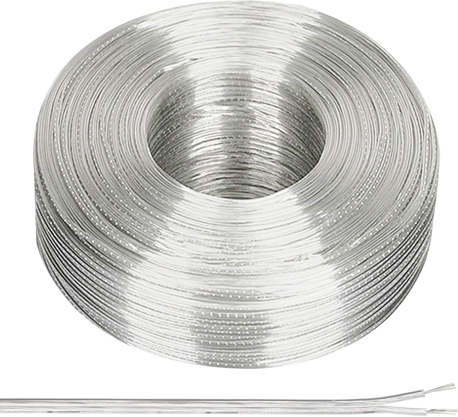 PATIKIL 65.6Ft 22/2 PVC Covered Copper Wire, 300V Soft Speaker Wire Insulated Heat Resistant Electronical Flexible Cable for LED Light Strip Audio Speaker Sound System, Clear, UL Listed