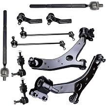 10PC Front Suspension Kit Lower Control Arm for Mazda 5 2006-2017 | Suspension Kit Lower Control Arm+Front Rear Sway Bar Links+Outer Inner Tie Rod Ends for Mazda 3 2004-2009, 3 Sport 2009