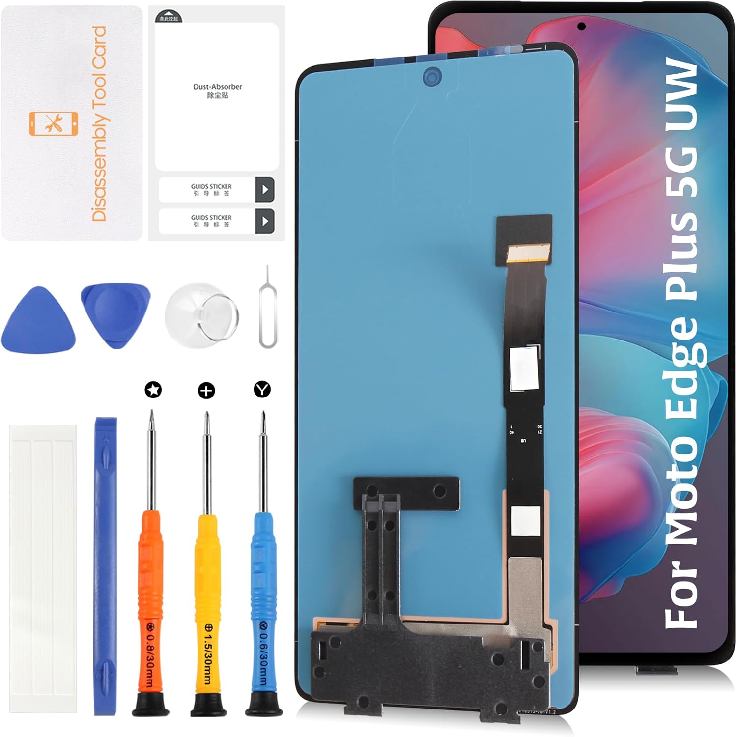 Original for Motorola Moto Edge+ 5G UW 2022/ Edge Plus 5G 2022 / Moto Edge 30 Pro LCD Screen Replacement with Fingerprint Support XT2201-1 XT2201-2 Full LCD Display Touch Digitizer Assembly