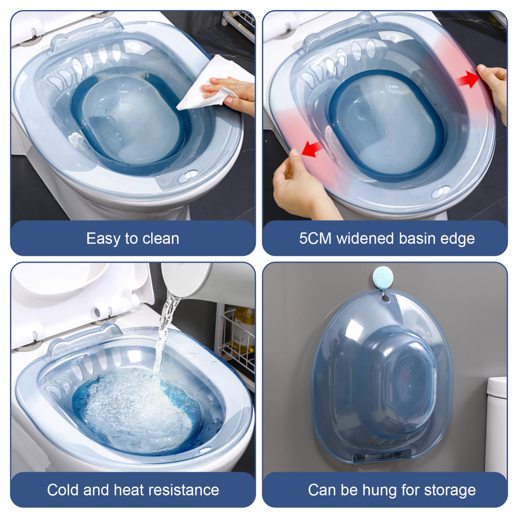 Sitz Bath Postparto, Baño Sitz para inodoro, seguro portátil sobre la bañera de inodoro para hemorroides Postparto Care privado