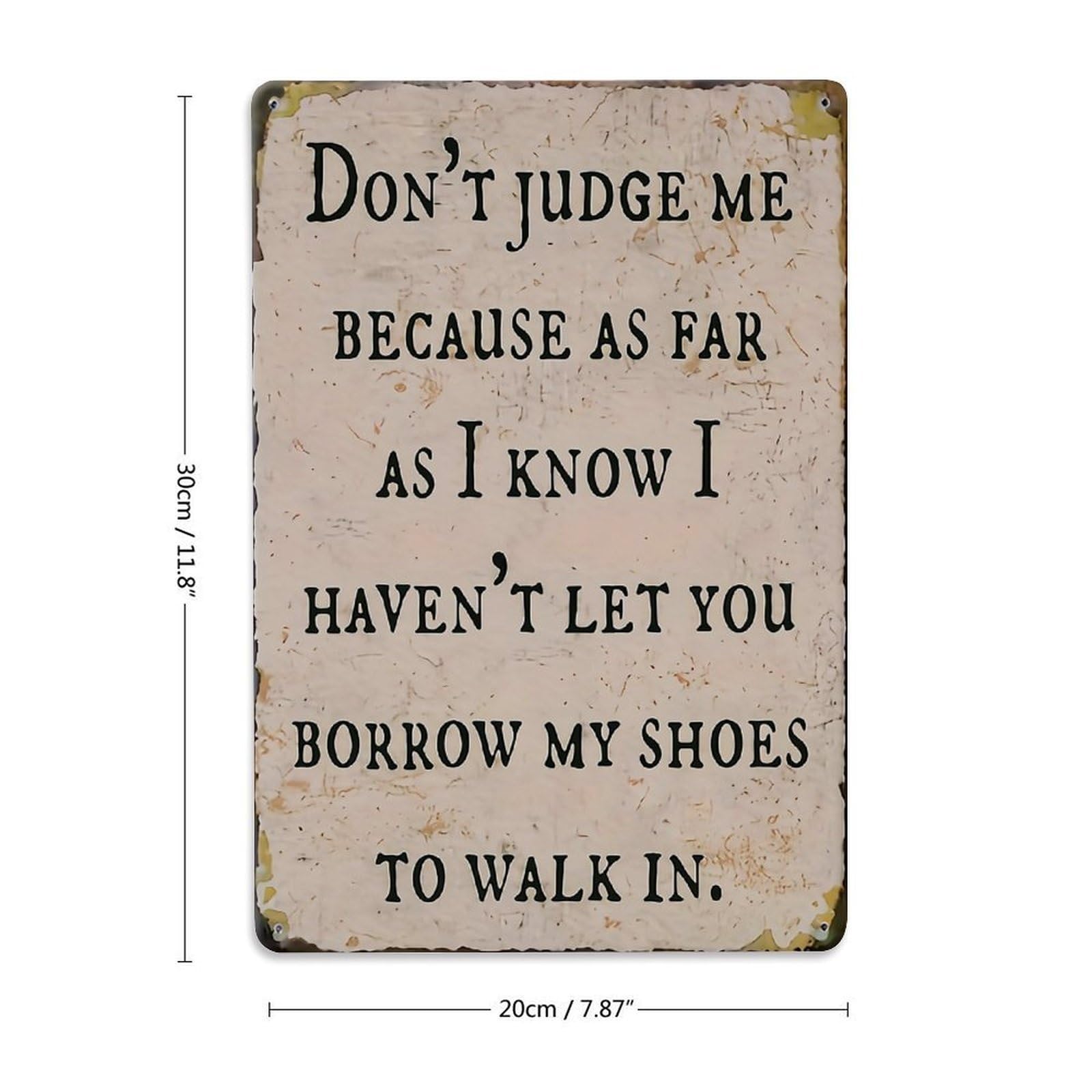 Jdfenggu Vintage Don't Judge Me Because As Far As Retro Metal Tin Sign, Decor Art Poster For Bar, Home, Man Cave, Kitchen, Laundry Room Gift 8X12inch
