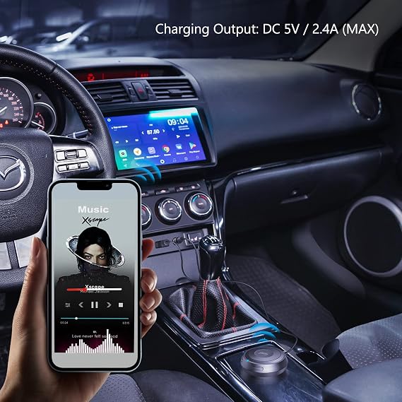 Smof Bluetooth Aux Car Adapter, BT5.2 Audio Receiver for Car/Home Stereo