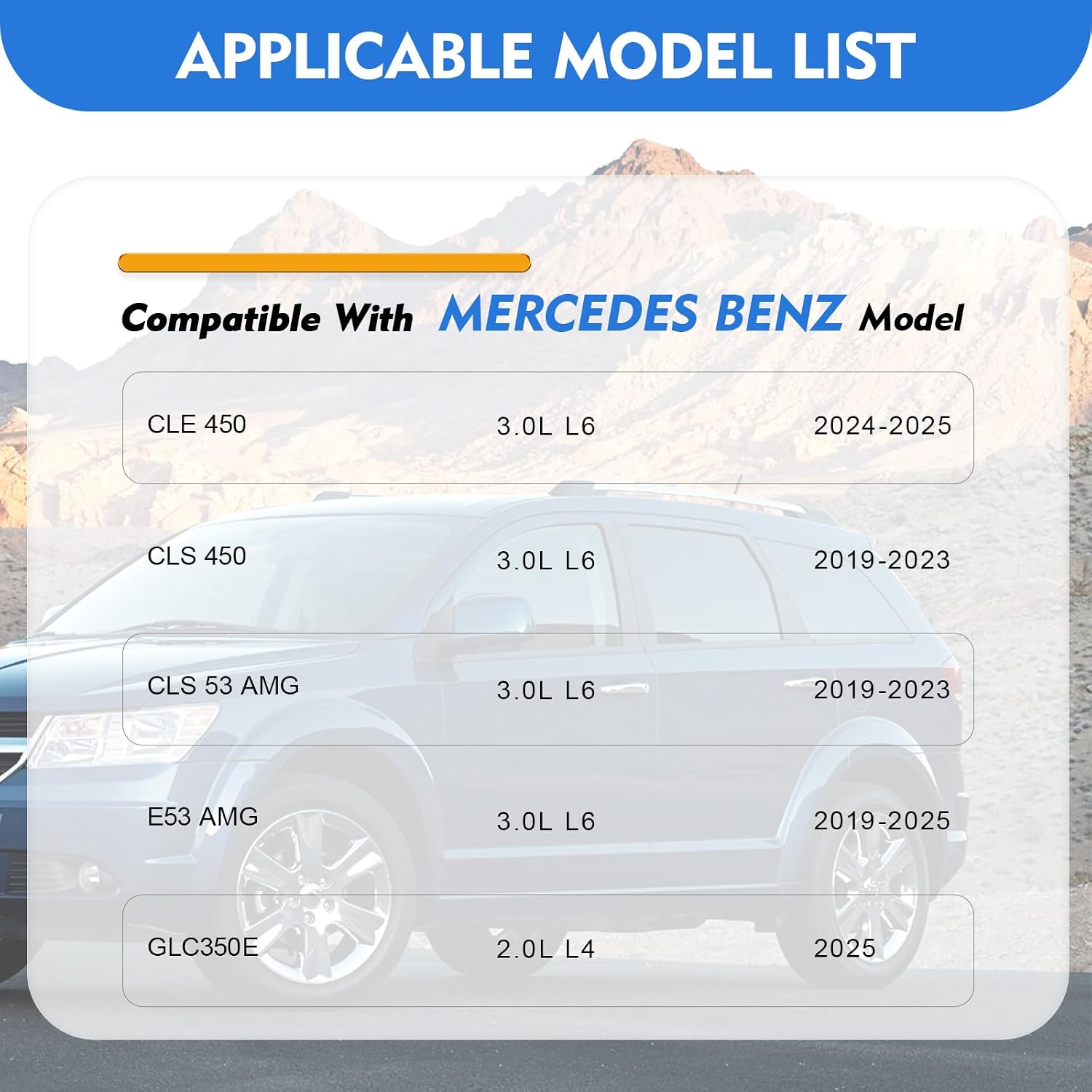 Engine and Cabin Air Filter Set for Mercedes Benz 3.0L L6-CLE450(2024-2025), CLS450, CLS 53 AMG (2019-2023), E53 AMG(2019-2025); 2.0L L4-GLC350e(2025) Replace: 6540940004 CF11719 1668300218