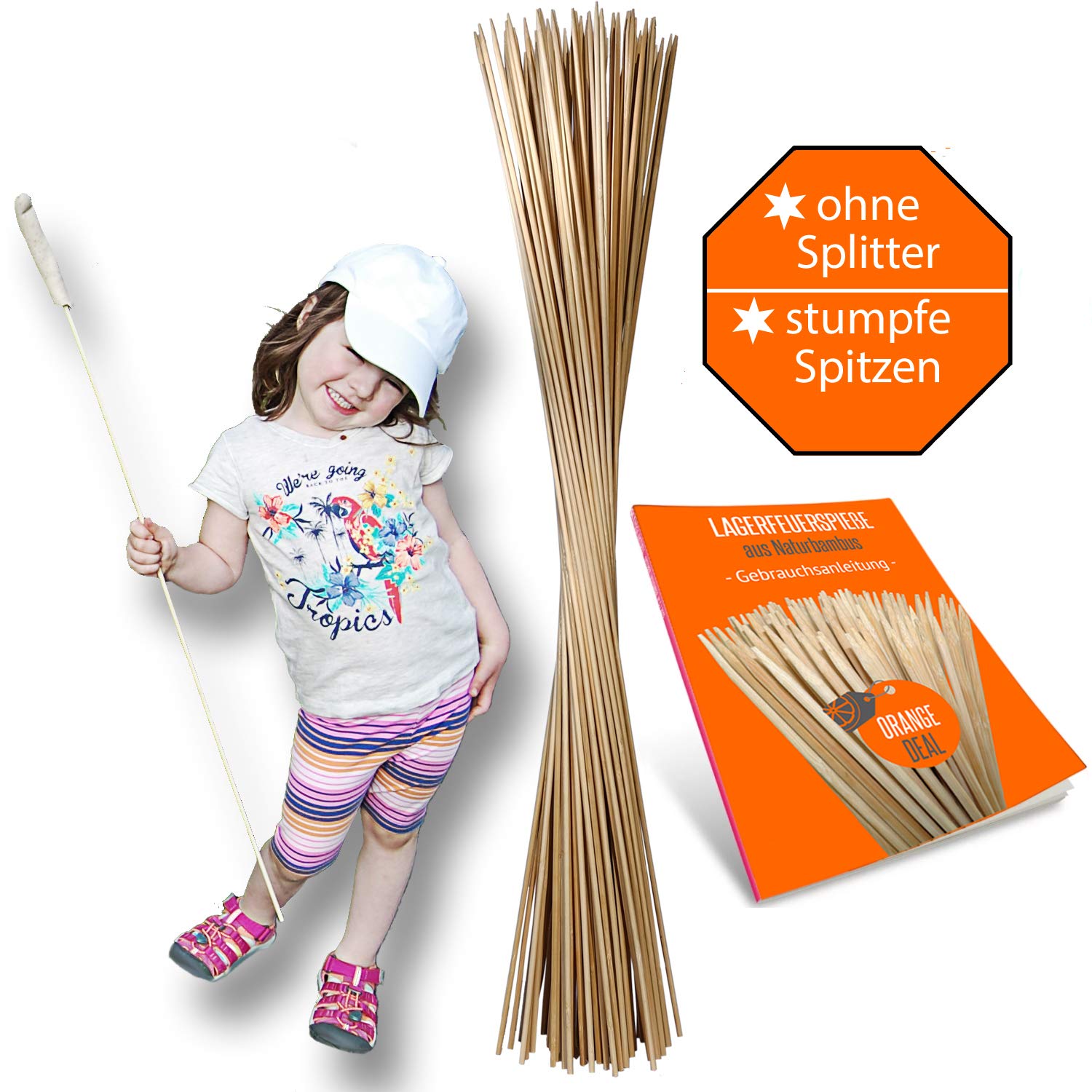 50 Marshmallow Spiee Stockbrot Stbe Lagerfeuer Stcke Grillspiee 90 cm -   6mm aus Natur Bambus Holz fr Kinder inkl. Ratgeber : Amazon.de: Garten