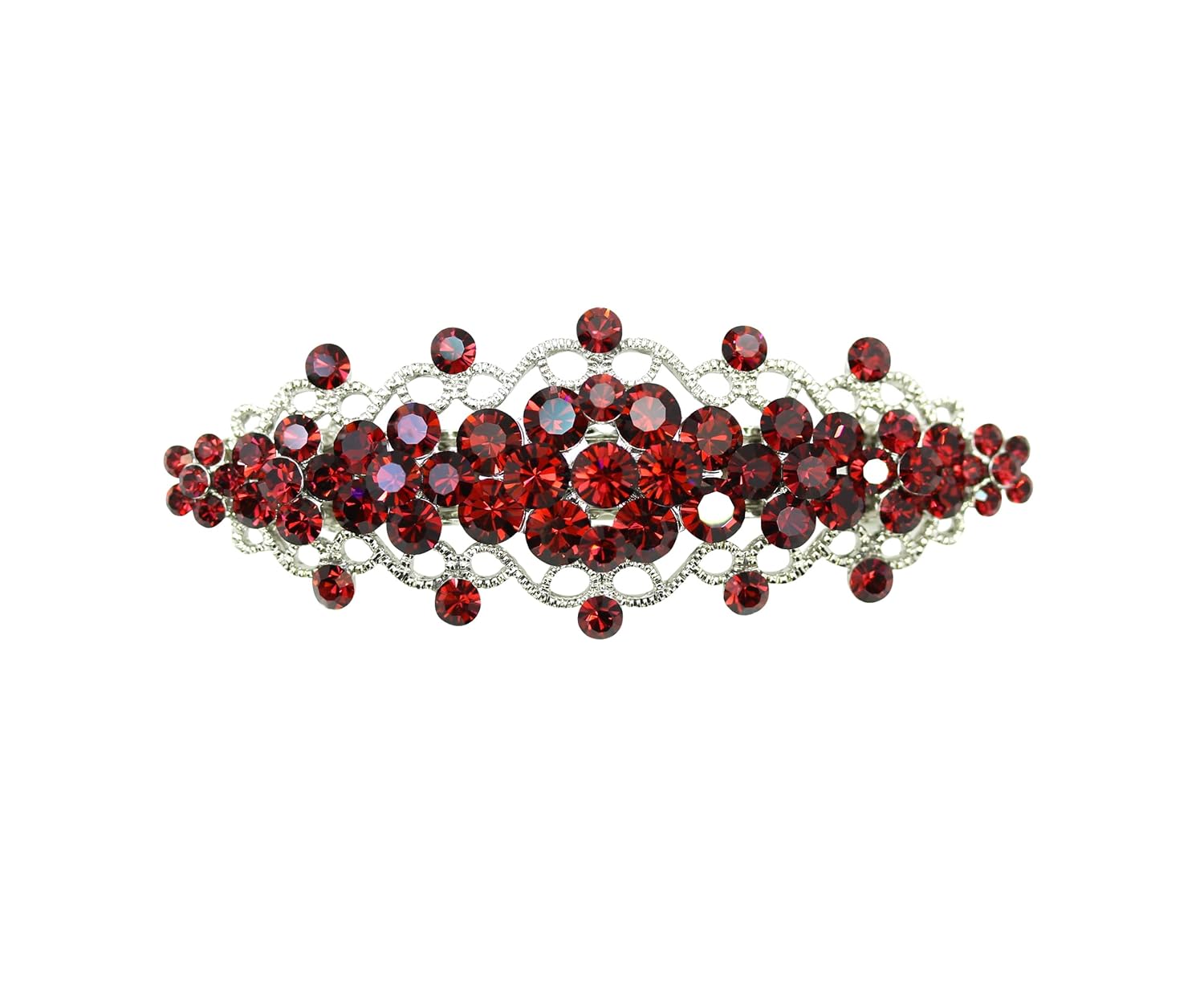 Faship Gorgeous Teal Rhinestone Crystal Floral Hair Barrette Bridal Wedding Party