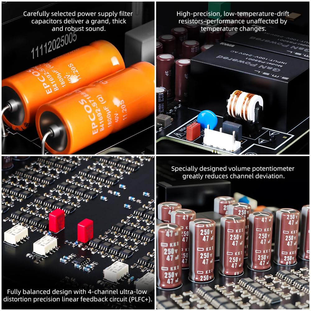 SMSL VMV P2 MK2 Hochauflösender, symmetrischer Kopfhörerverstärker und Vorverstärker, 99 Op-Amp Parallelarchitektur, integriertes GaN-Netzteil, 14 W massiver Ausgang, 135 dB SNR, 0,00006 % THD+N