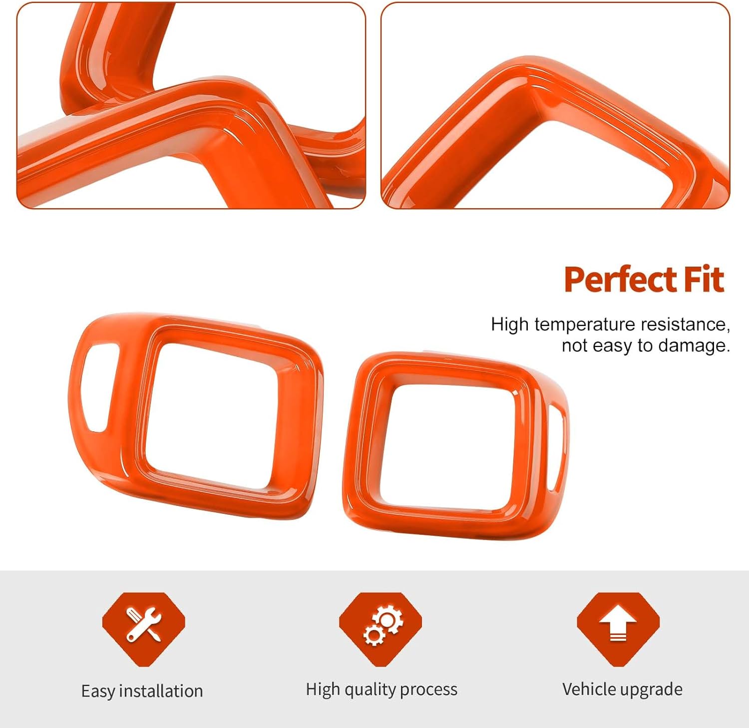 Jimen Tail Light Cover Trim Compatible with Jeep Renegade 2015-2023 (Orange)