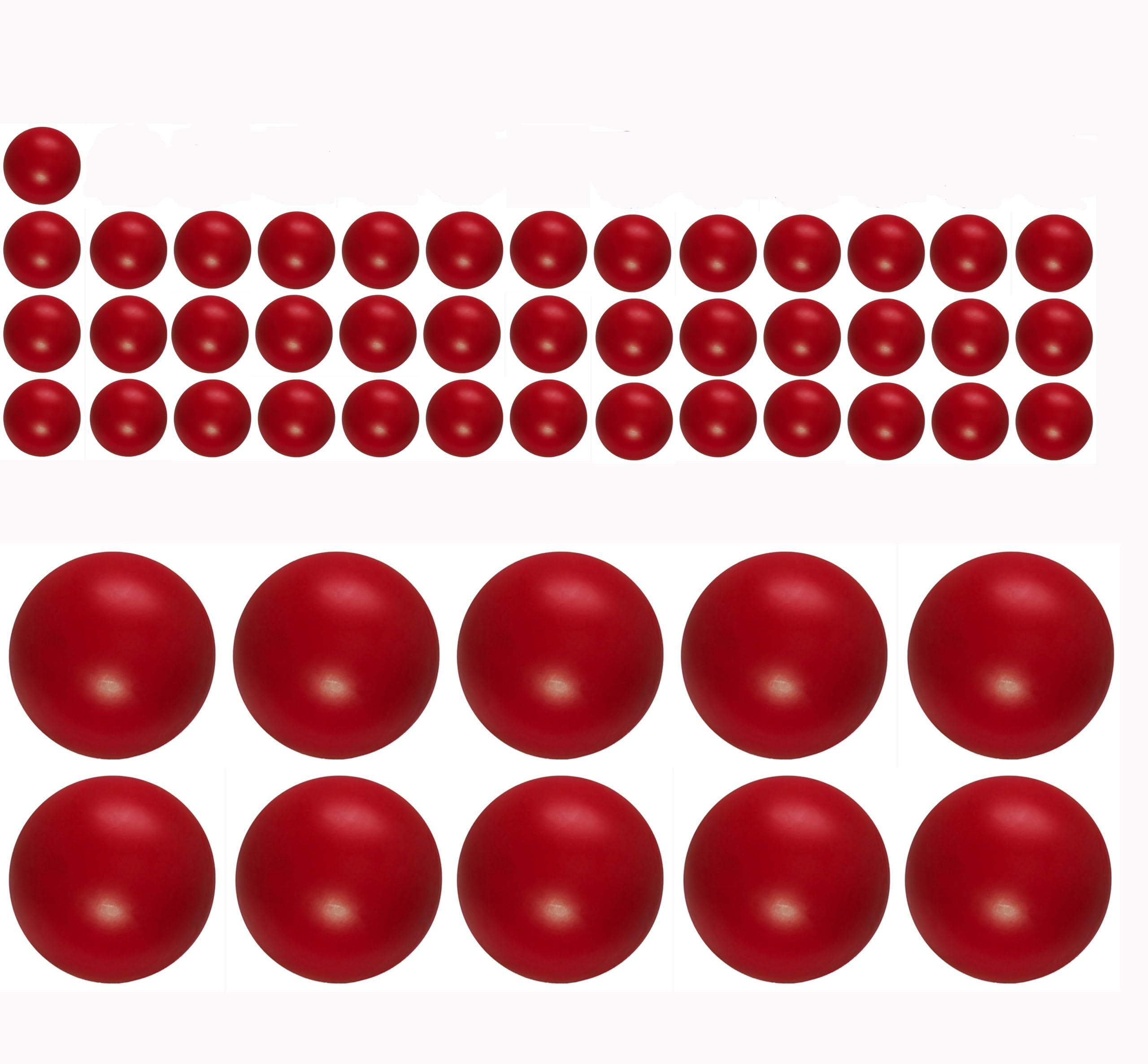 Lambid 50 x 68 Caliber Self Defense Balls, Reusable 68 Cal Paintball Ammo Plastic Kinetic Projectiles Compatible for Byrna SD/LE/EP and T4E HDR68/ HDS68/HDX68 (red)