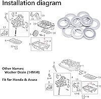 Vista 6 de 10 PCS Arandelas de Aplastamiento de Aceite de Motor/Juntas de Tapón de Drenaje de Repuesto para Honda 94109-14000 Accord Civic Fit CR-V CR-X CR-Z
