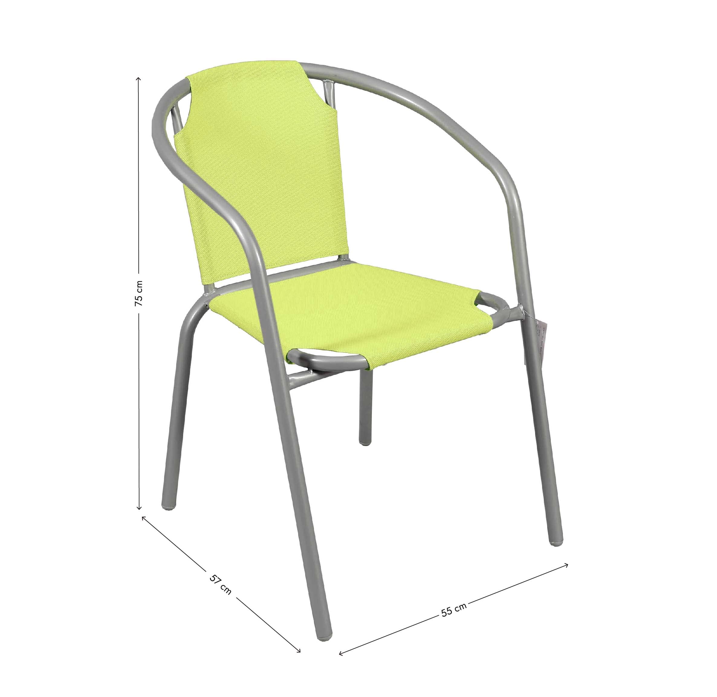 THE SECRET HOME - Pack de 2 Sillas en Lona para Jardín - Silla de Acero Apilable - Asiento de Exterior para Balcón, Terraza y Jardín con Asiento de Tela (Verde)