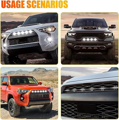 Miniatura 4 de 4 luces LED para parrilla Toyota 4Runner TRD Pro 2014-2021, incluyendo SR5, TRD todoterreno, Limited, TRO Pro Modelos Raptor Style Luz LED (luz