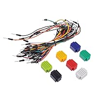 Vista 1 de Mini Breaboard de 25 puntos de amarre con cables de puente para bloques de conexión de distribución Proto Shield (7 piezas)
