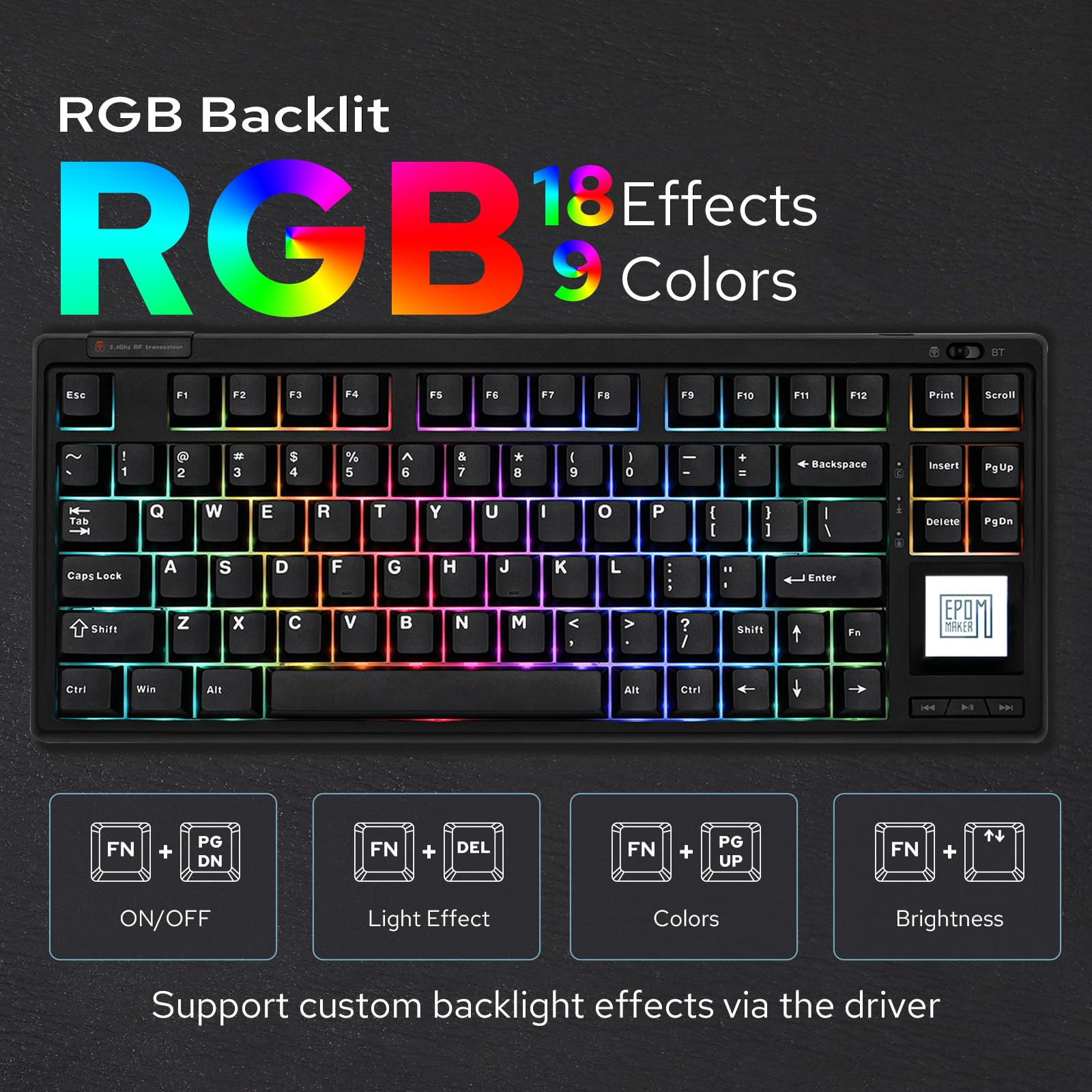 Amazon.com: EPOMAKER RT80 Wireless Gaming Keyboard with