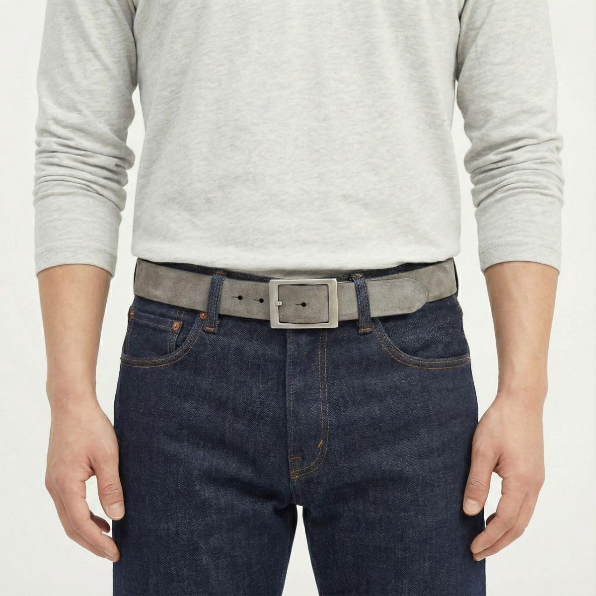 BELTINGER Herren-Gürtel aus weichem Vollrindleder mit Doppel-Schnalle Vintage-Look 4 cm | Jeans-Gürtel für Herren 40mm | Ledergürtel Used-Look