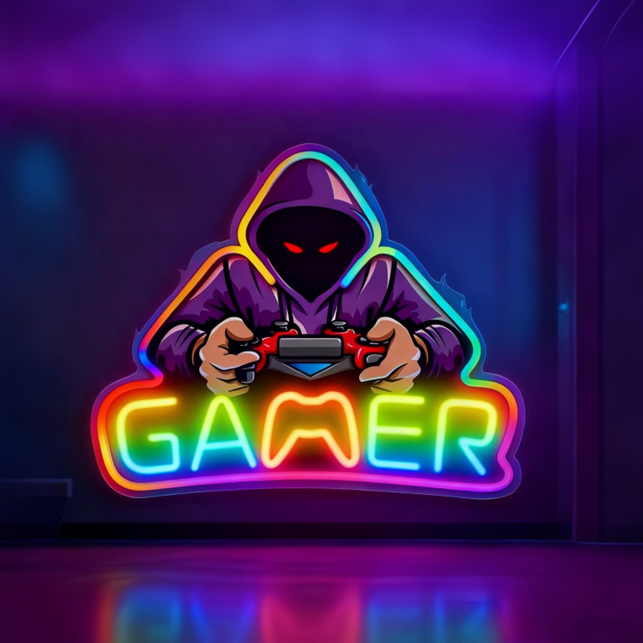 Gamer Multi Color RGB Neon Sign Powered by USB Farbwechsel & Scrolling Blinkende Modi Fernbedienung für Heimdekor Bar Mann Höhle Parteien Versammlungen
