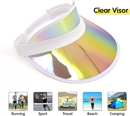 Miniatura 106 de Surkat Viseras solares transparentes de plástico con protección UV, sombrero para la cabeza, sombrero para golf, tenis, playa, ciclismo 1 paquete