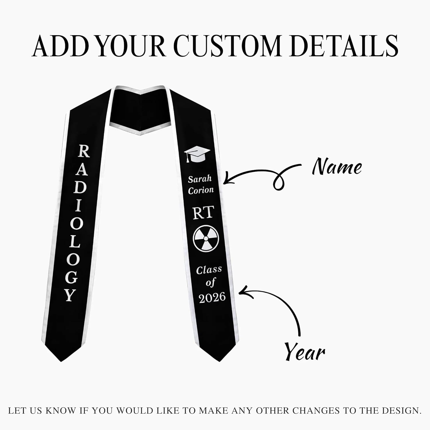 Radiology Graduation Stole – X-Ray Tech Grad Sash for Radiologic Technology Students, Medical Imaging Ceremony Accessory for Class of 2026 Graduate