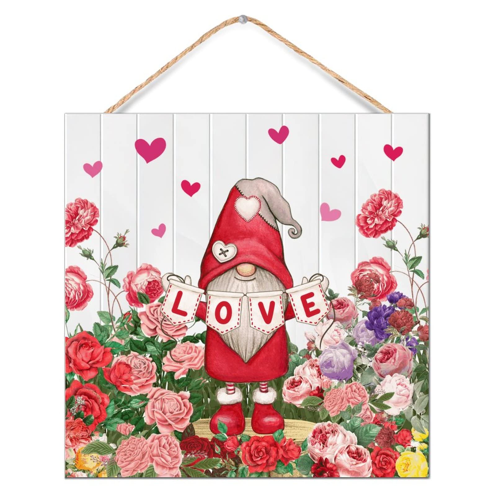 Décoration de porte d'entrée rustique en bois pour la Saint-Valentin