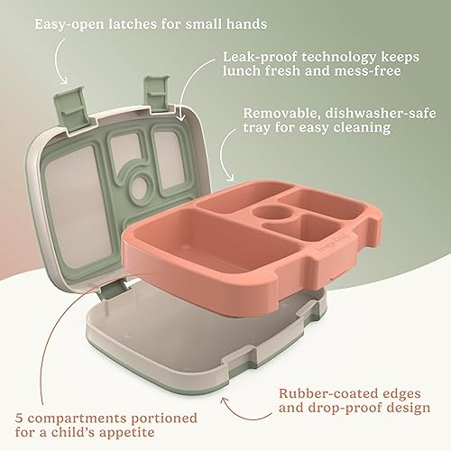 Miniatura 13 de Bentgo Kids Prints - Lonchera para niños, a prueba de derrames, con 5 compartimentos, estilo bento, tamaño de porciones ideales para edades de 3 a 7