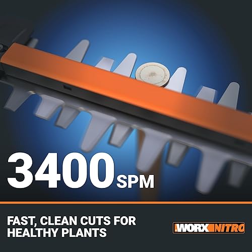 Miniatura 3 de Worx Nitro WG263 - Cortasetos inalámbrico sin escobillas de 20 V de 22 pulgadas (batería y cargador incluidos)