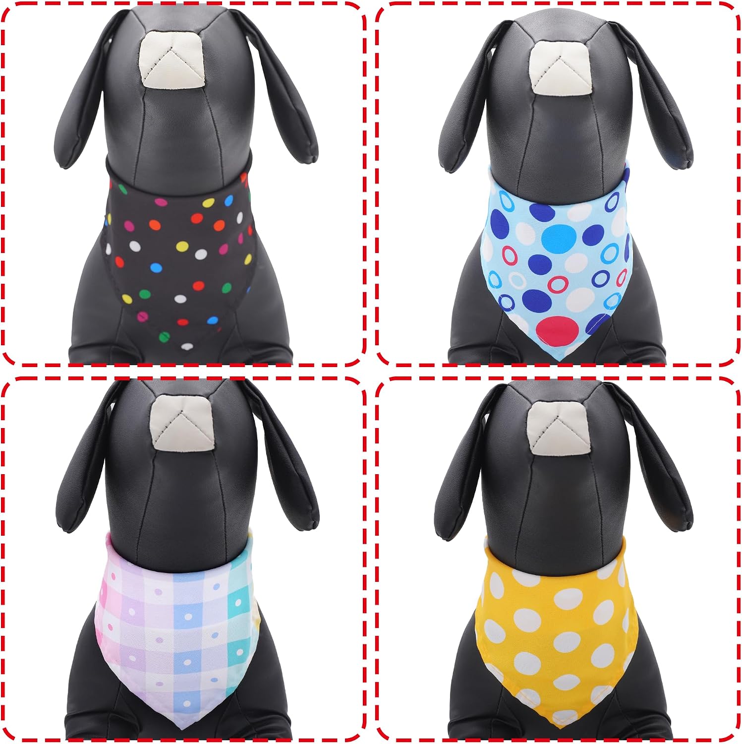 7 PCS Polka Dot Dog Bandanas for Large Dogs Breed Sewing Hemming Dog Bandana Print One Side XL Drool Bibs Party Grooming L image 4