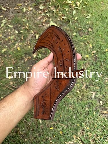 Miniatura 5 de Empire Industry - Caza de acero J2 hecha a mano personalizada de 15 pulgadas de largo Egytian Mini Khopesh con funda de cuero, agarre envuelto en
