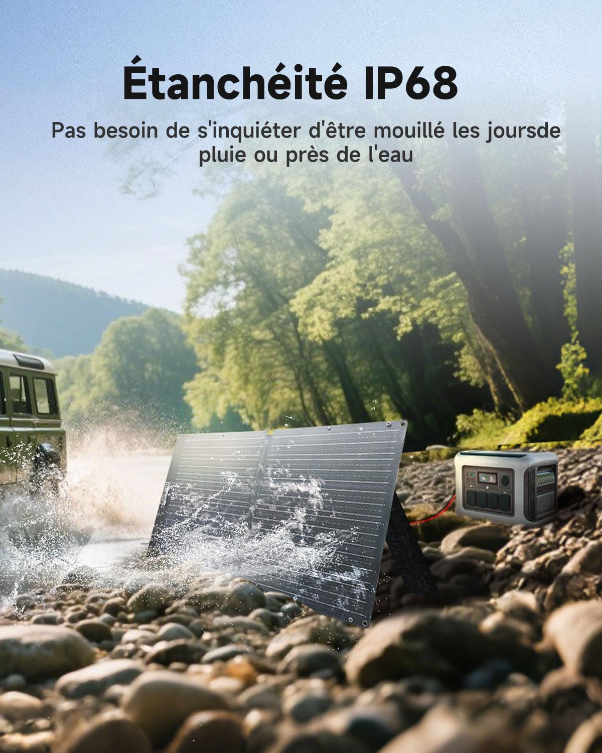 ALLPOWERS R1500 Lite Station Électrique Portable avec Panneaux Solaire Pliables de 100W, 1056Wh Batterie LiFeP04 Fonction UPS, 1600W de capacité pour l'alimentation de Camping