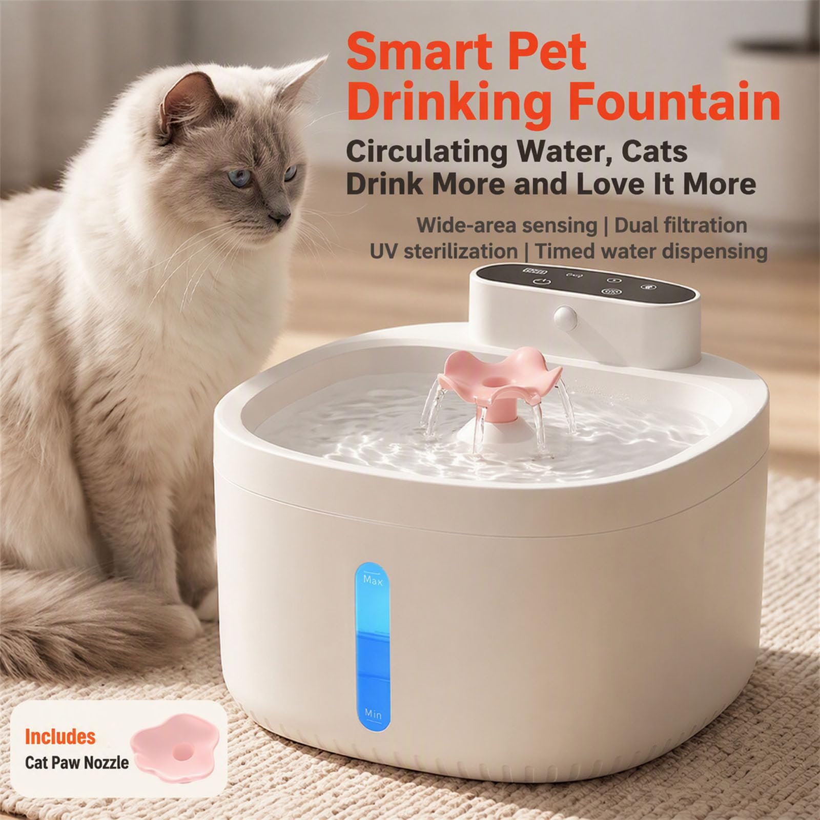 Fuente para Mascotas activada por proximidad para Gatos