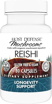 Host Defense Reishi Capsules - Heart & Immune Health Support Supplement - Mushroom Supplement to Support Energy & Vitality - Reishi Supplement to Aid Overall Well-Being - 30 Capsules 15 Servings*