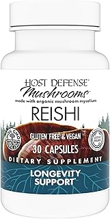 Host Defense Reishi Capsules - Heart & Immune Health Support Supplement - Mushroom Supplement to Support Energy & Vitality - Reishi Supplement to Aid Overall Well-Being - 30 Capsules (15 Servings)*