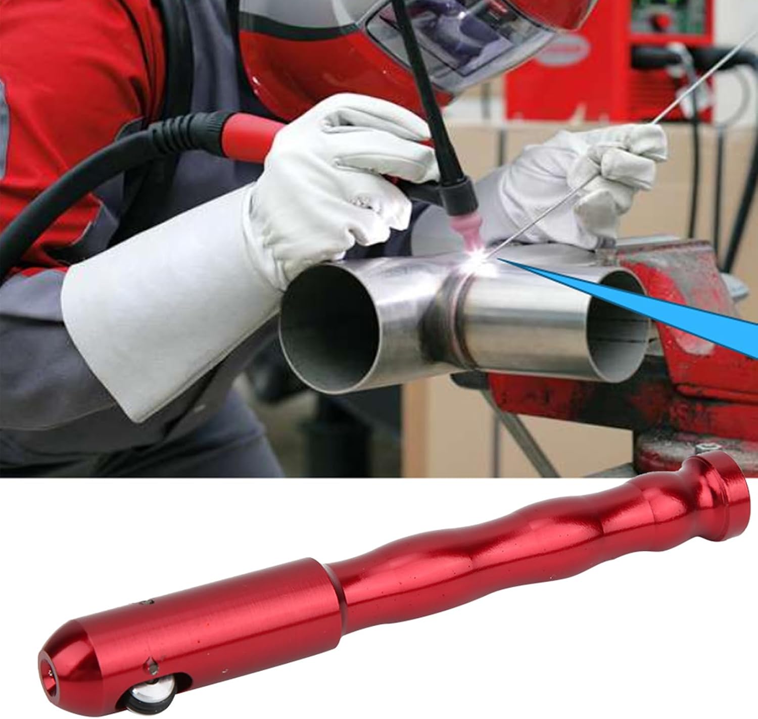 Welding Wire Feed Pen, Ergonomic Anodized Rust Finger Grip Feeder for Workshop Repairs Aluminum 13 x 1.5 cm 1 Pack