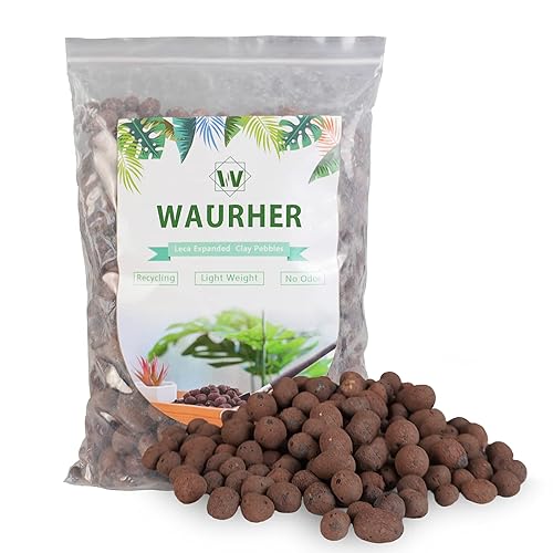 Leca - Guijarros de arcilla expandida de 2 libras, medios de cultivo para plantas de interior, suministros de sistema de jardinería de cultivo