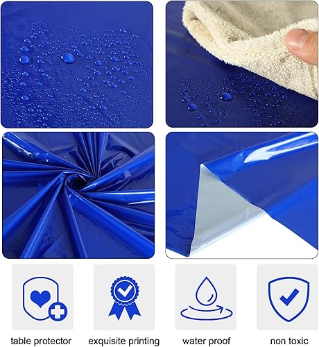 Miniatura 3 de Oudain 6 manteles desechables de plástico de 54 x 108 pulgadas, para mesas rectangulares, impermeables, para el Día de la Independencia, 4 de julio,