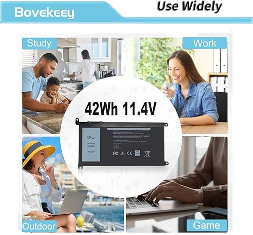 Miniatura 7 de Bovekeey WDXOR - Batería para Dell Inspiron 13 7000 15 7000 17 5000 7378 5378 5368 7579 5567 5568 5578 7570 7569, 3490 3590 3340 340 0 339 0 3500